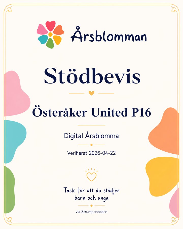 Exempel på digitalt stödbevis från Årsblomman