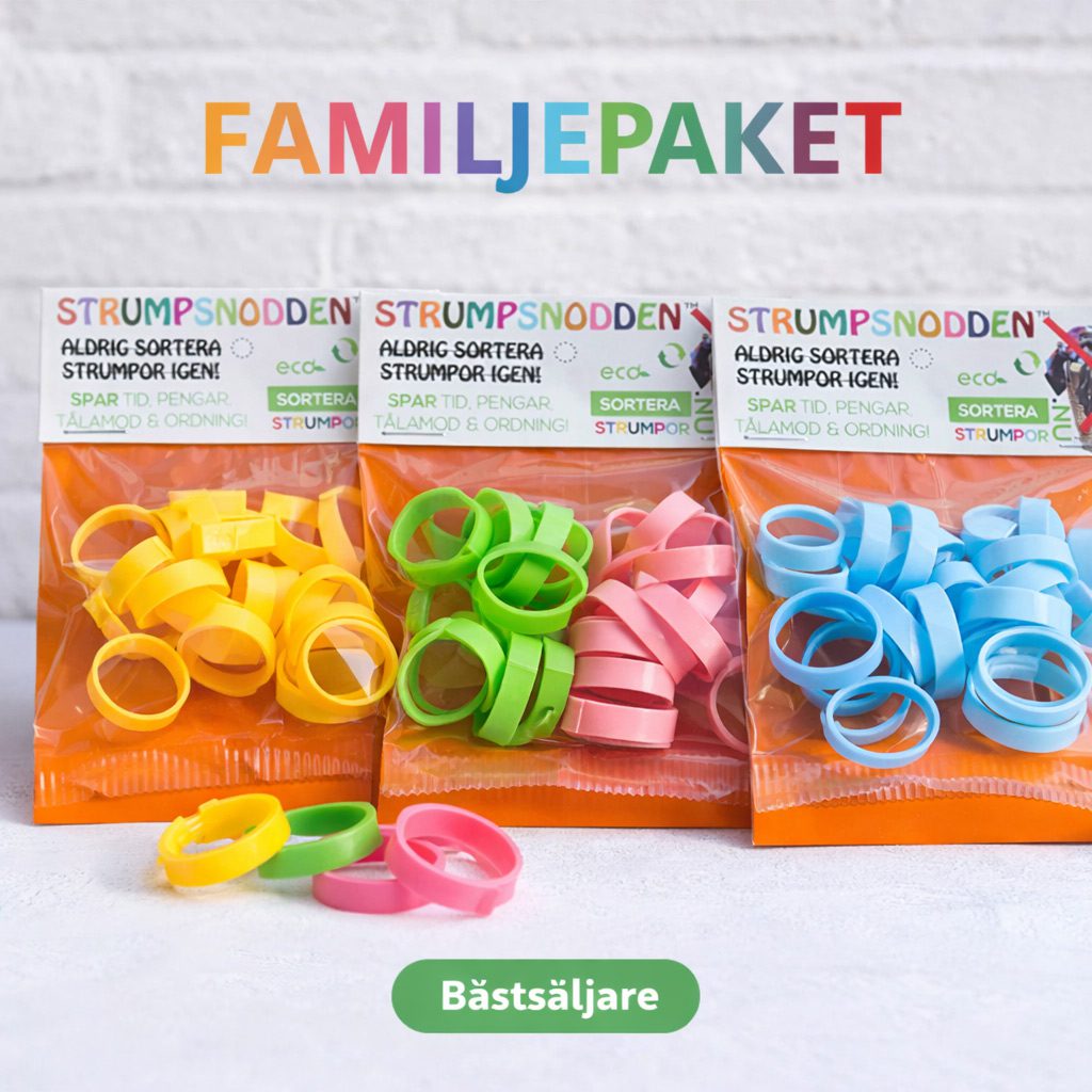 Strumpsnodden-familjepaket Sortera Strumpor Familjepaket