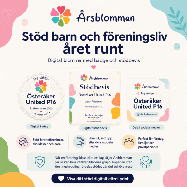 Årsblomman Stöd idrott, barn och ungdomar. Tjäna pengar till laget, klassresan enkelt